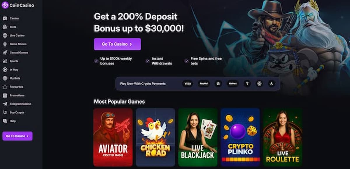 CoinCasino lockt mit sehr hohen Bonusbeträgen und schneller Krypto-Abwicklung bei einfacher Registrierung. Gleichzeitig gelten strenge Bonusbedingungen und es gibt Berichte über Probleme bei größeren Auszahlungen, weshalb es eher für erfahrene Spieler geeignet ist.